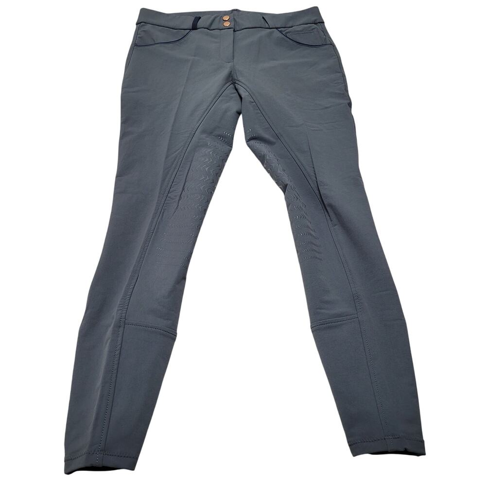 Equo US gray riding breeches pants equestrian nylon 30 active grip